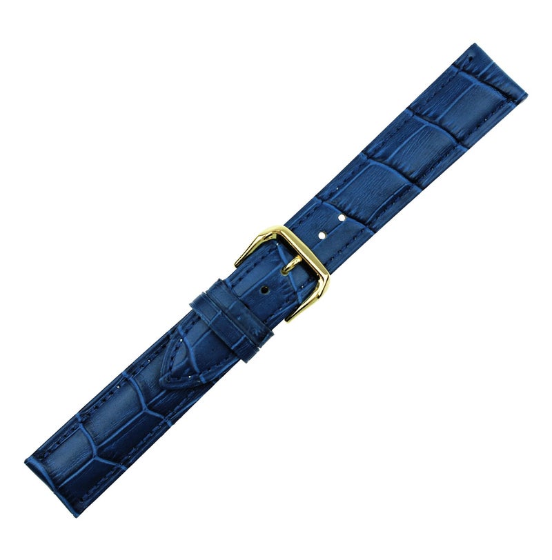 RECHERE 20mm Leather Watch Band Strap Gold Buckle Color Blue - Image 2